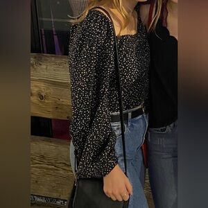 A New Day Black and cream colored Speckled Blouse